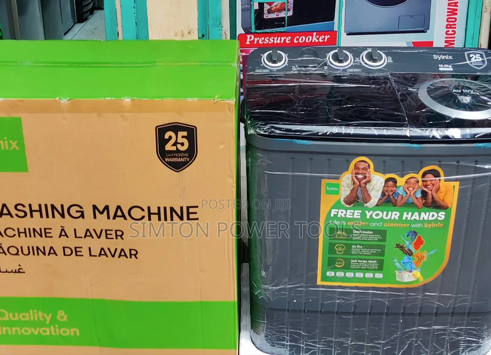 Syinix 10kg Twin Tub Semi-Automatic Washing Machine.