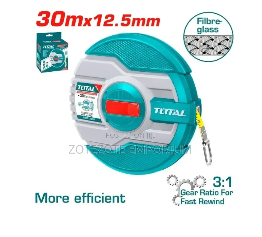 30m Total Fiberglass Measuring Tape