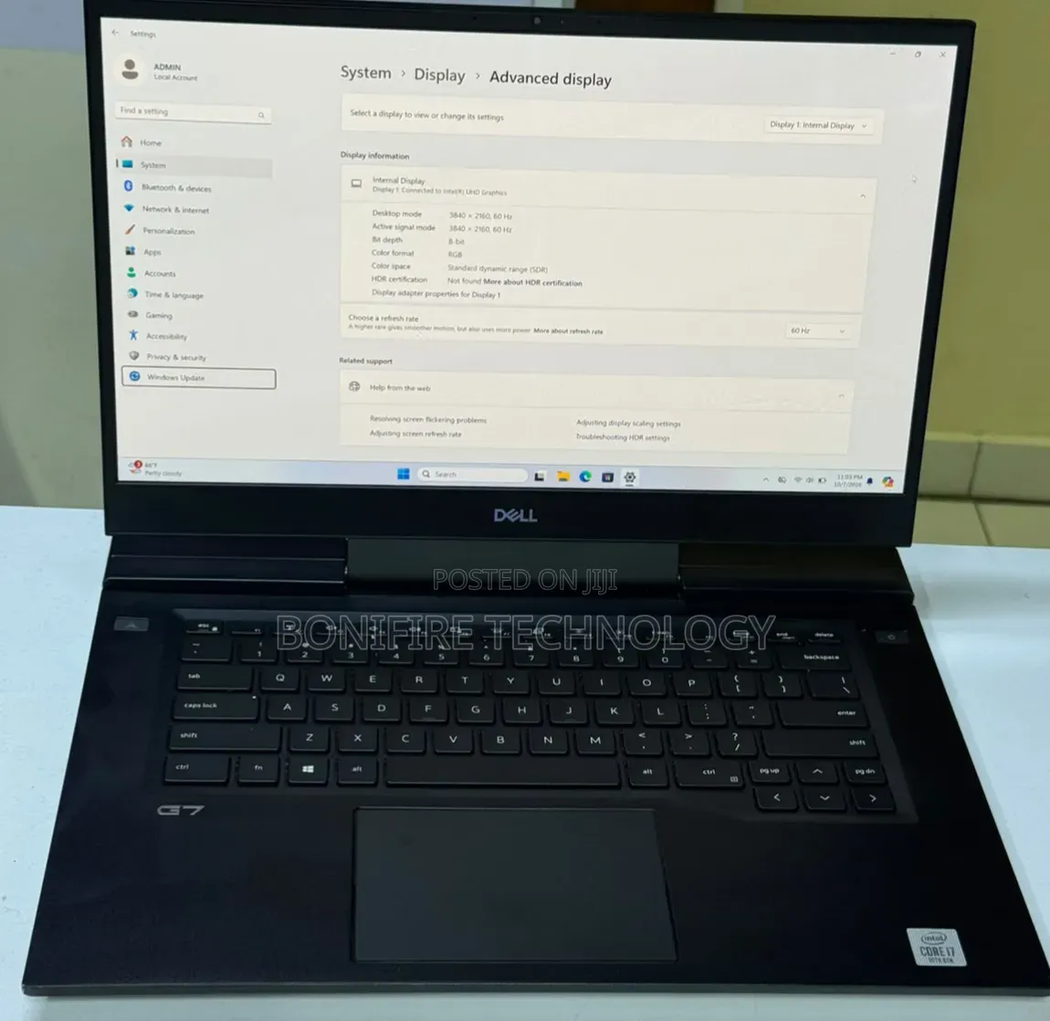 Laptop Dell G7 15 7500 16GB Intel Core i7 SSD 512GB