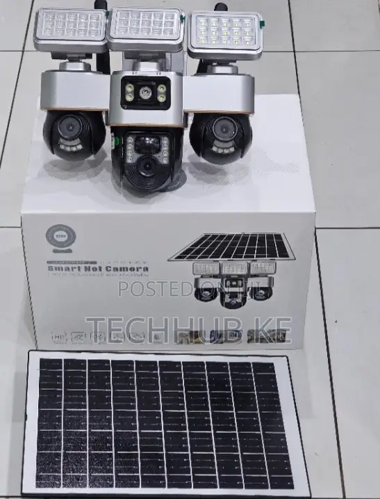 V380 Pro 4G Outdoor Security CCTV Camera With 3Lens PTZ AI Solar Panel