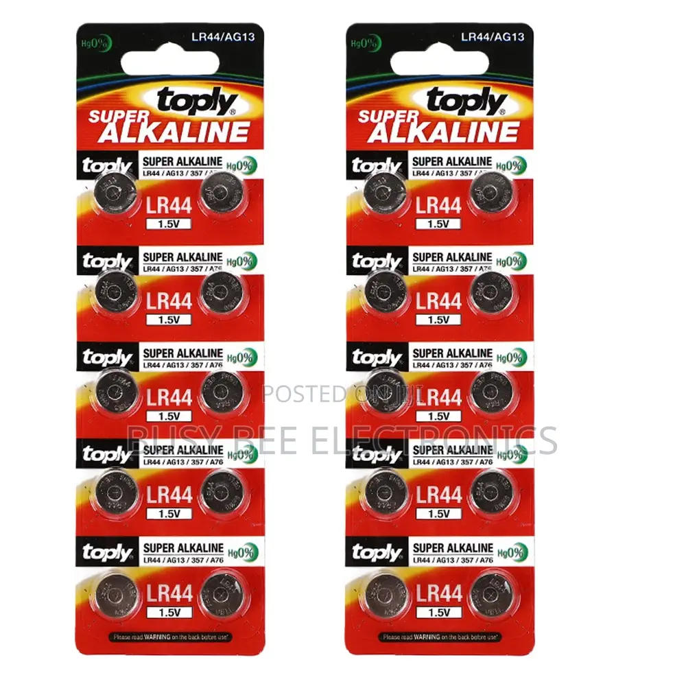 Toply 10pcs Ag13 Super Alkaline Batteries A76 Lr44 357a S76e G13 Coin