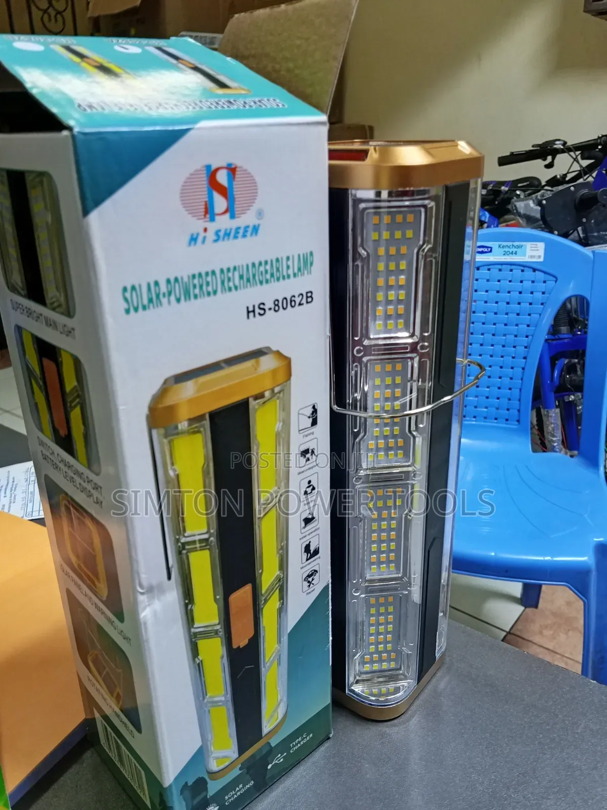 Hi Sheen Solar-Powered Rechargeable Lamp (Model: HS-8062B).
