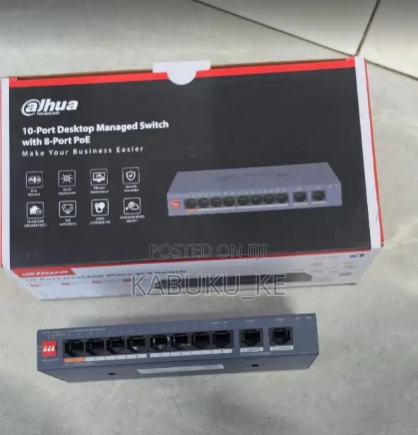 Dahua 8-Port 10/100Mbps PoE Switch + 2-Port Gigabit Uplink POE Switch