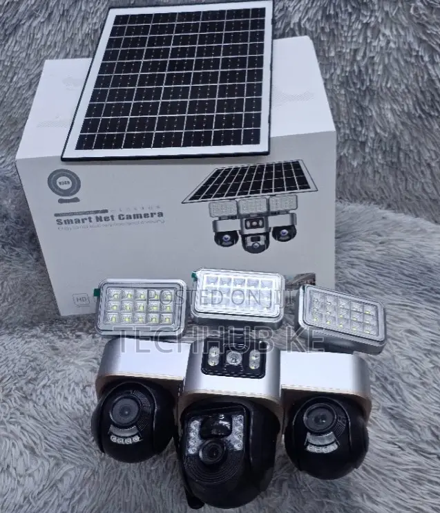 V380 Led Light Solar Camera Outdoor 4g 3lens PTZ CCTV With Ai Tracking