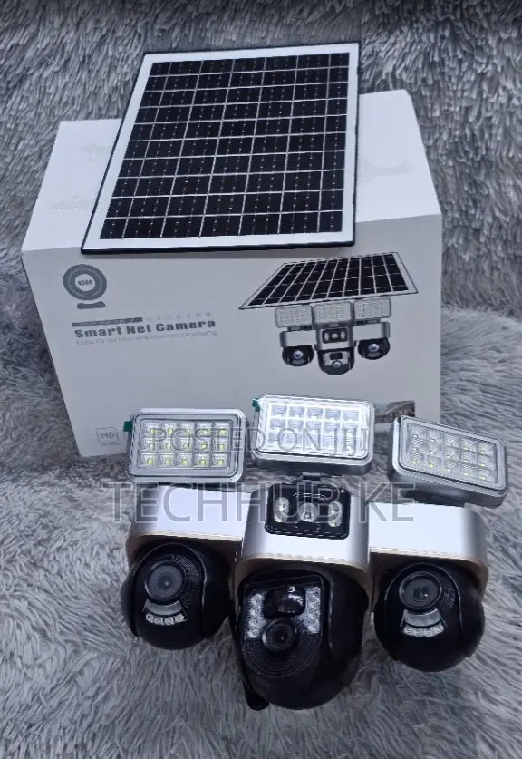 4G Triple-Lens Solar PTZ CCTV Camera/4g Solar Security Camera & Lights