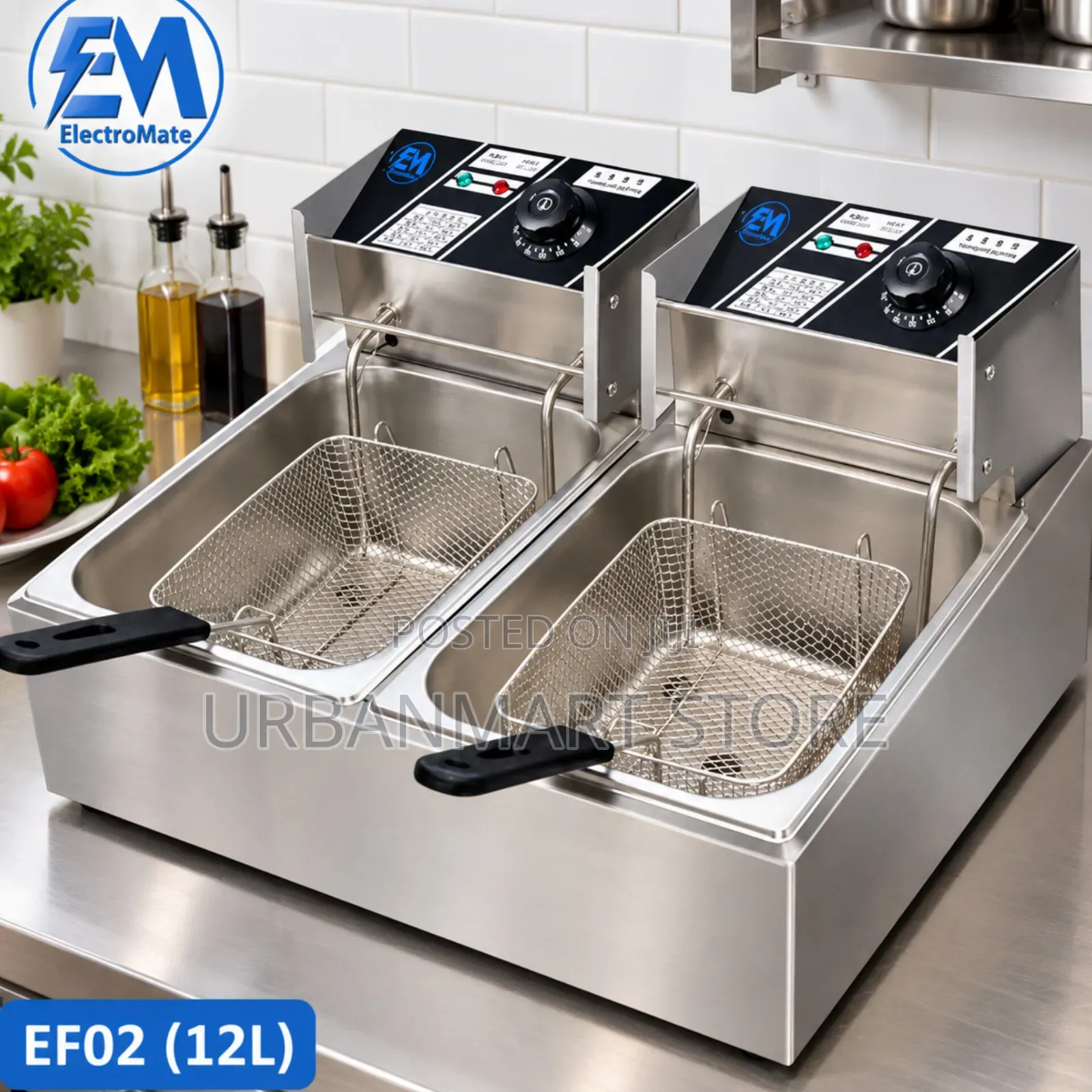 Electromate Double Deep Fryer 12 Litres