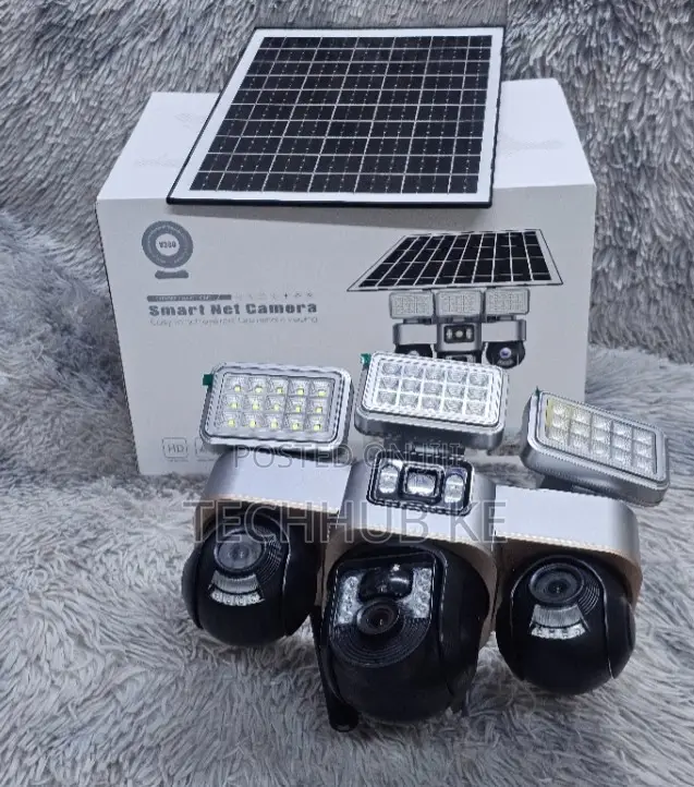 V380 4g 3-Lens Wireless Solar Camera PTZ Battery Two-Way Voice Outdoor