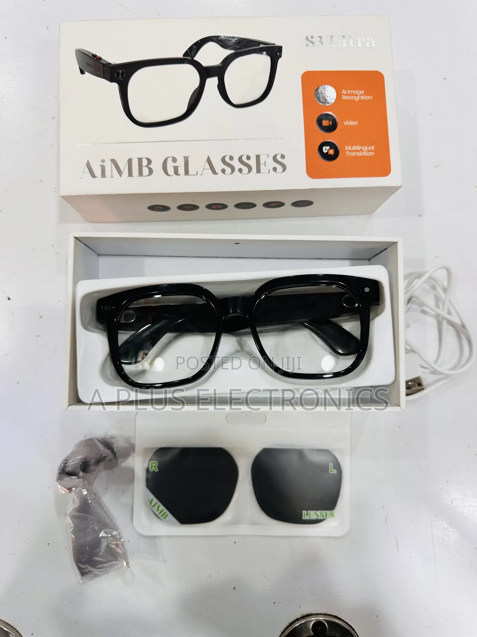 Smart AI Glasses With Wifi/ Camera and BT S3 – Rechargeable Bluetooth