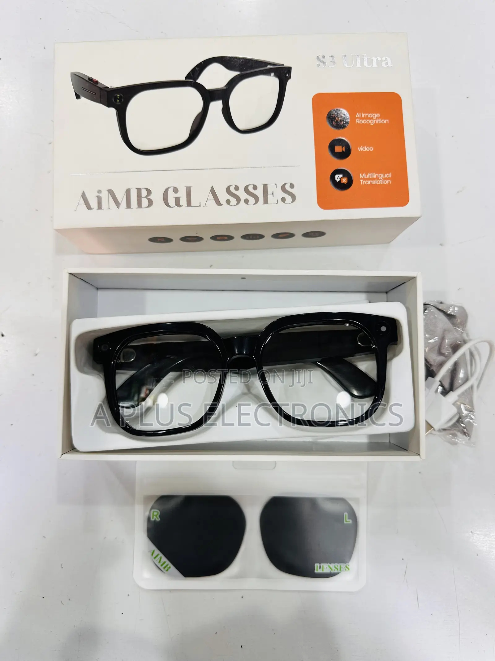 Smart AI Glasses With Wifi/ Camera and BT S3 – Rechargeable Bluetooth