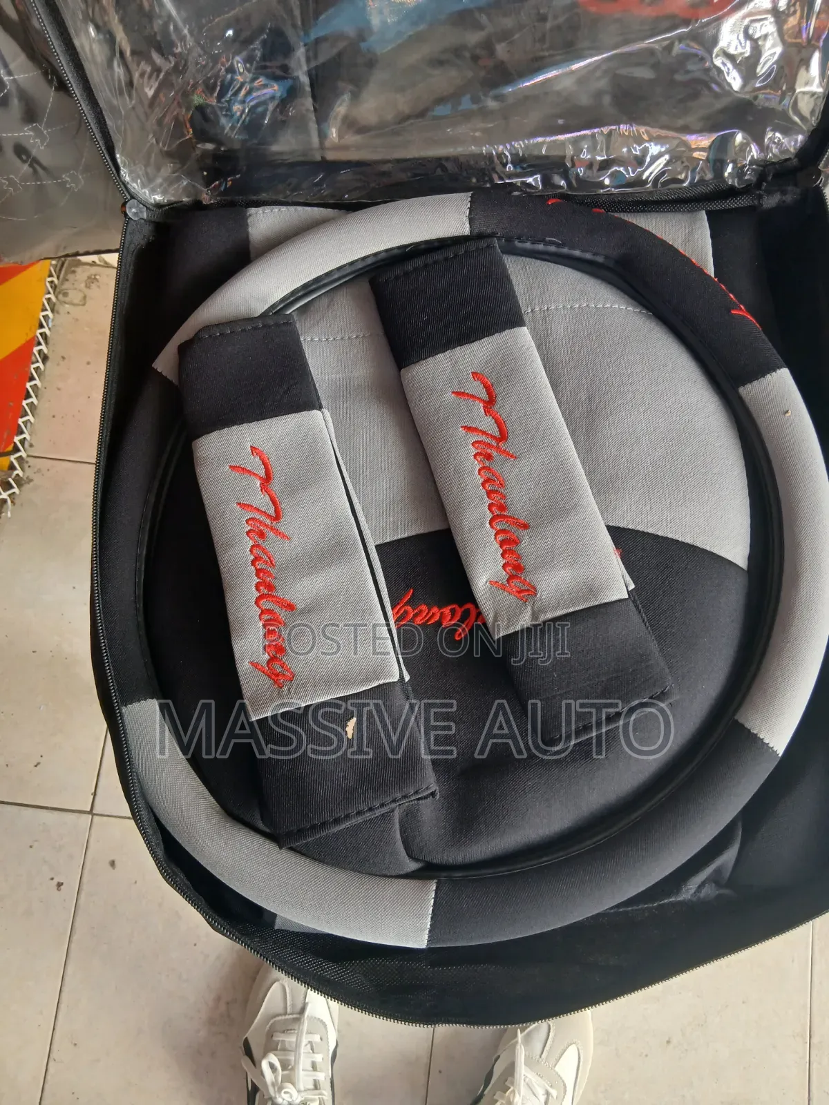 5 Seater Grey Mix Black Fabric Car Seats Covers