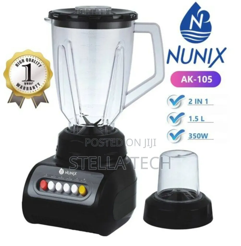 Nunix AK-105 - 2 in 1 Blender With Grinding Machine - 1.5L (1YR WRTY)