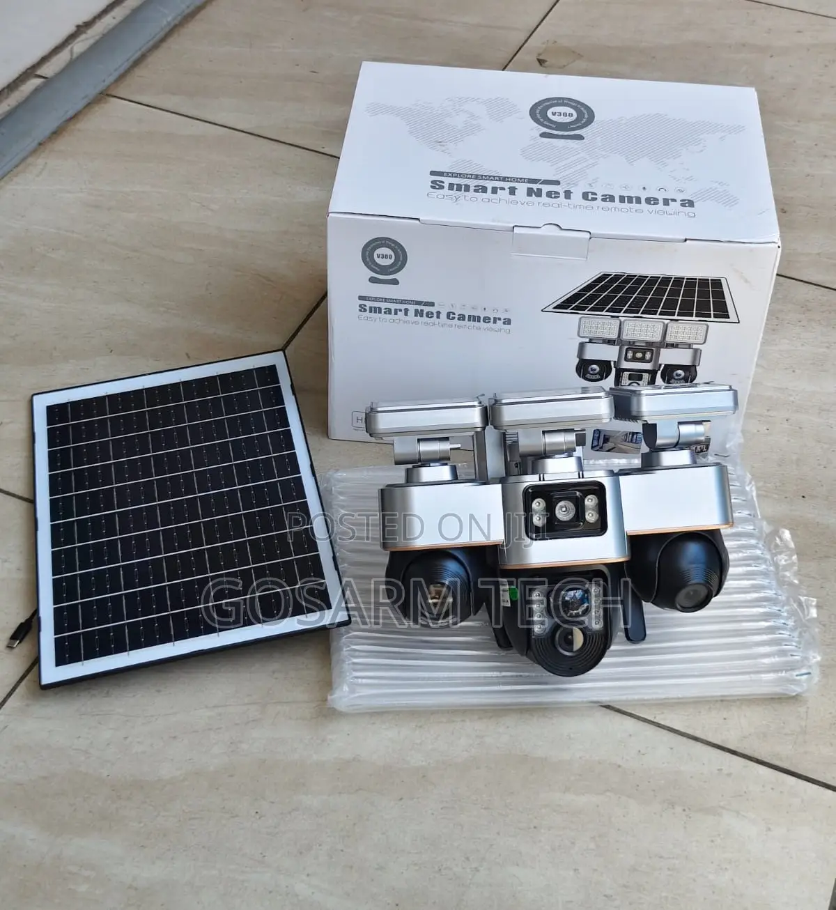 V380 4G Triple Lens Solar Powered PTZ Camera With Streetlight