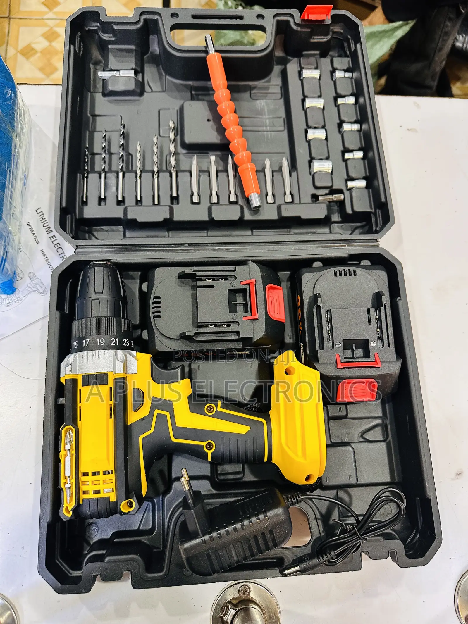 26pc Hand Drill Screw Set (With 2 Rechargeable Batteries) – DIY Elec