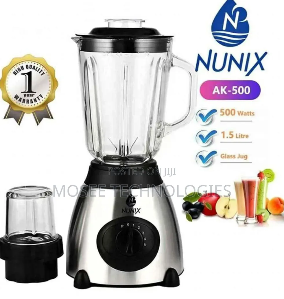 Nunix AK-105 - 2 in 1 Blender With Grinding Machine - 1.5L