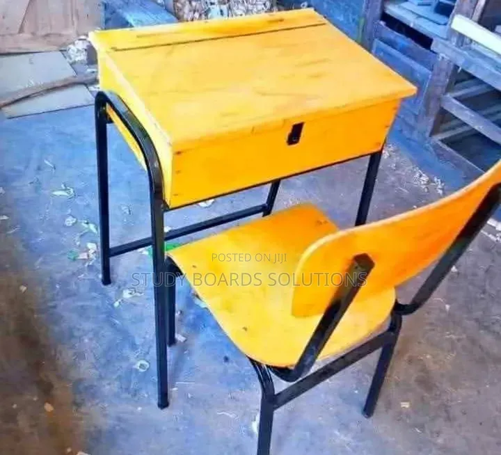 Durable Locker and Chair—Metal and Wood Built for School Use
