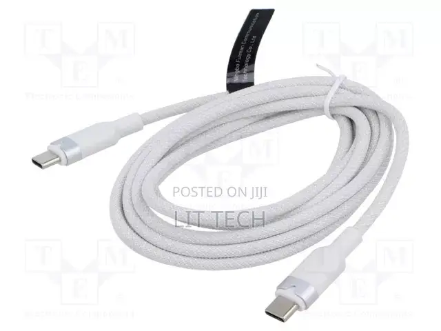 TRDWH Vention USB 2.0; USB C Plug,both Sides; Nickel Plated; 2m; White