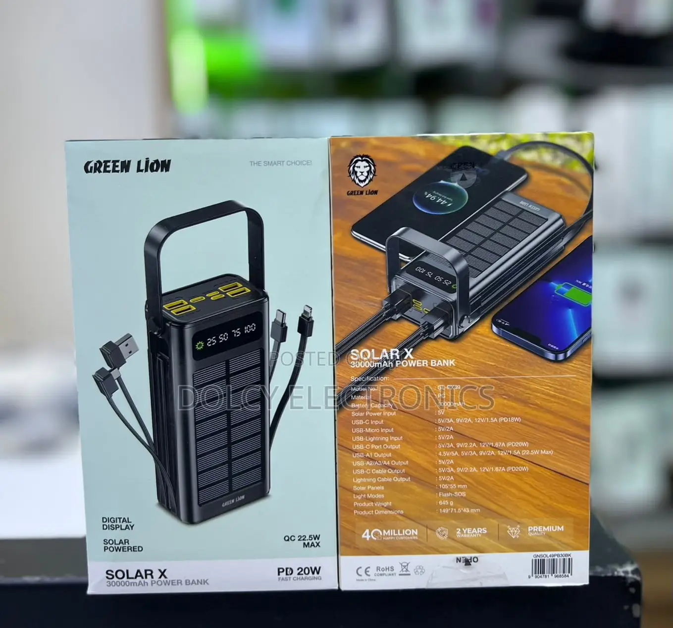 Green Lion Solar X 30000mAh Powerbank
