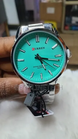 Curren C9090 Silver Strap Green Dial