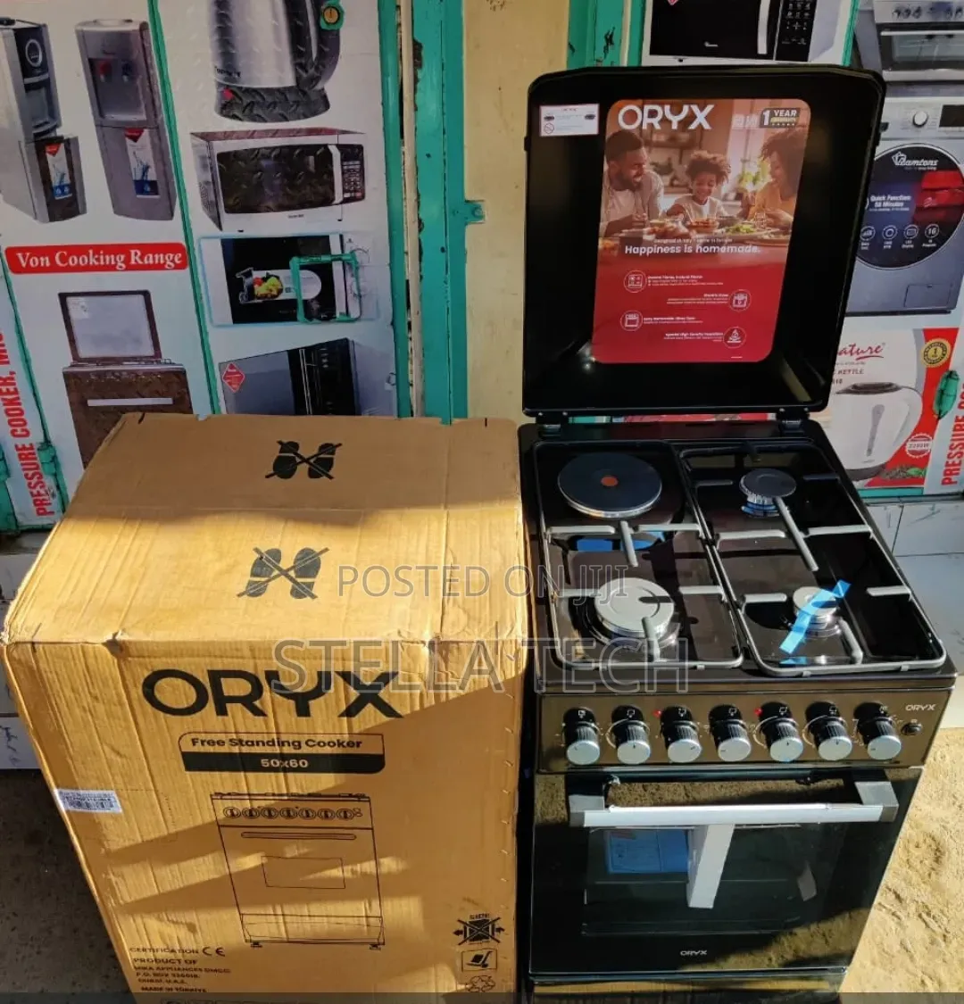 *Oryx Standing Cooker 50X60 3Gas 1Electric With Electric Oven