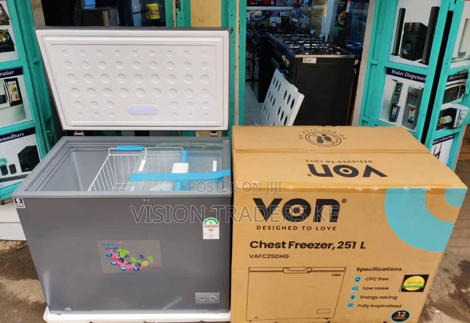 VON VCF-251GG 251Ltrs Chest Freezer/ Deep Freezer