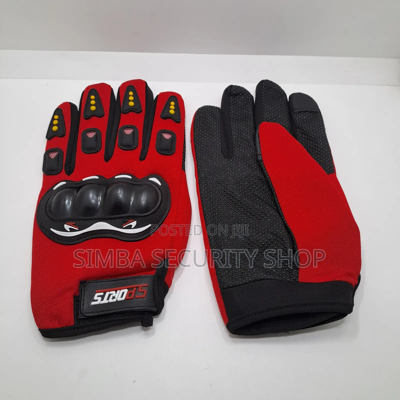 Full Finger Motorcycle Riding Gloves With Hard Knuckle Protection RED