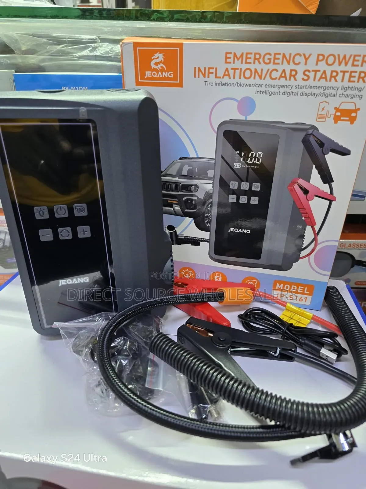 JEQANG Emergency Car Starter & Tyre Inflator Machine