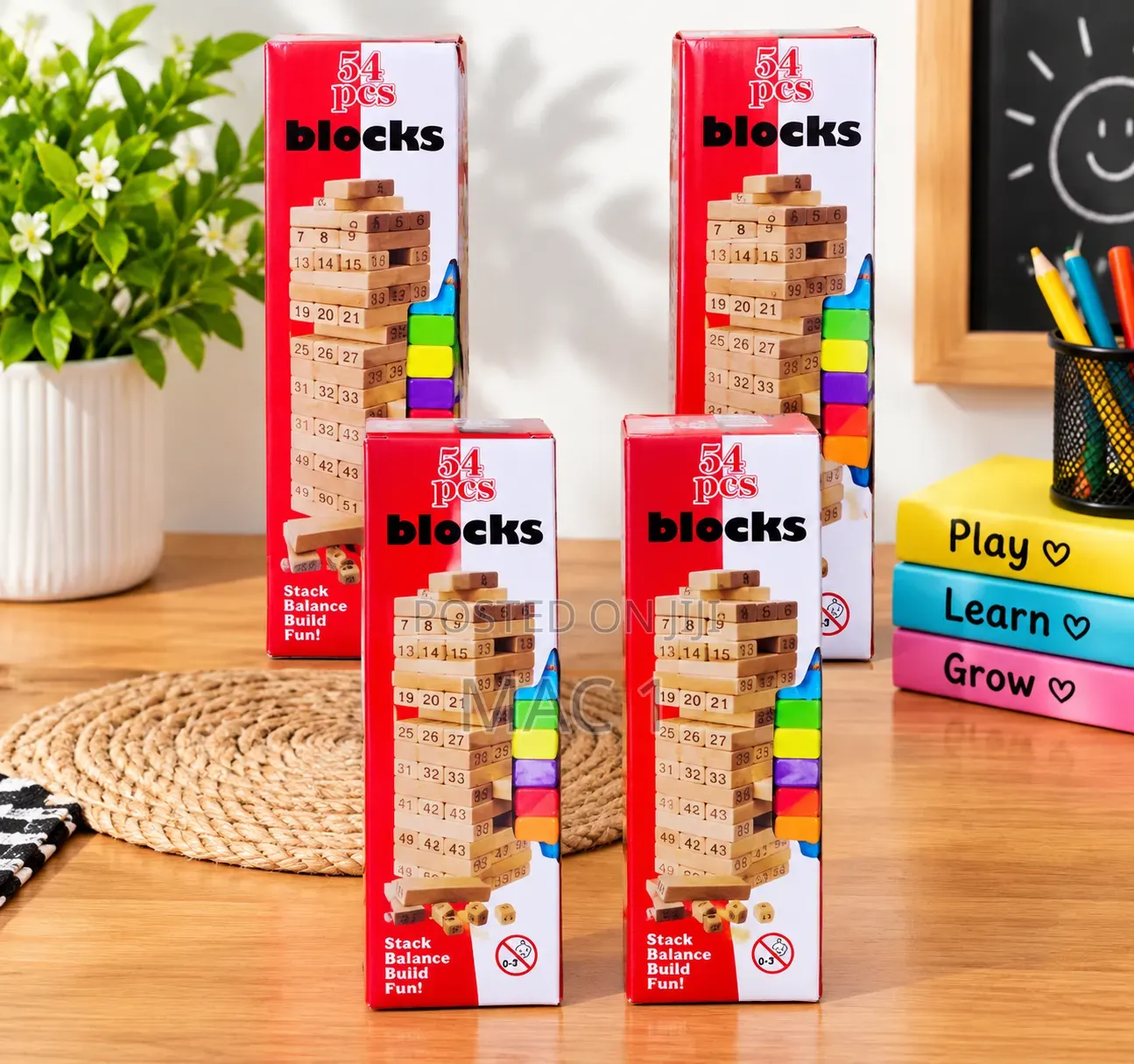 Classic Wooden Tumbling Tower Game - 54 Pieces