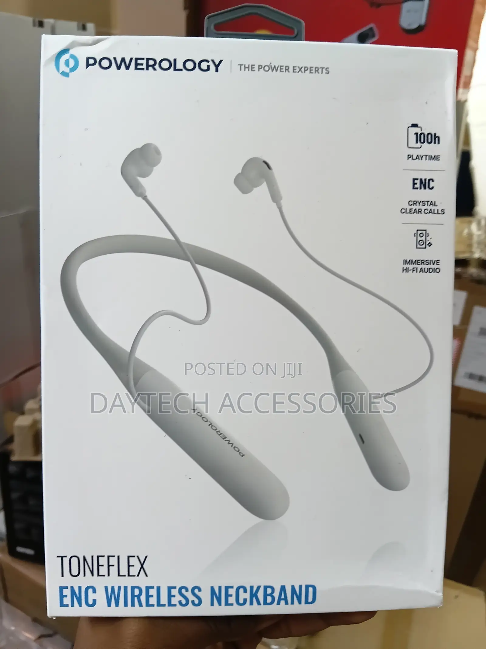 Powerology Toneflex ENC Wireless Bluetooth Neckband Earphones – White