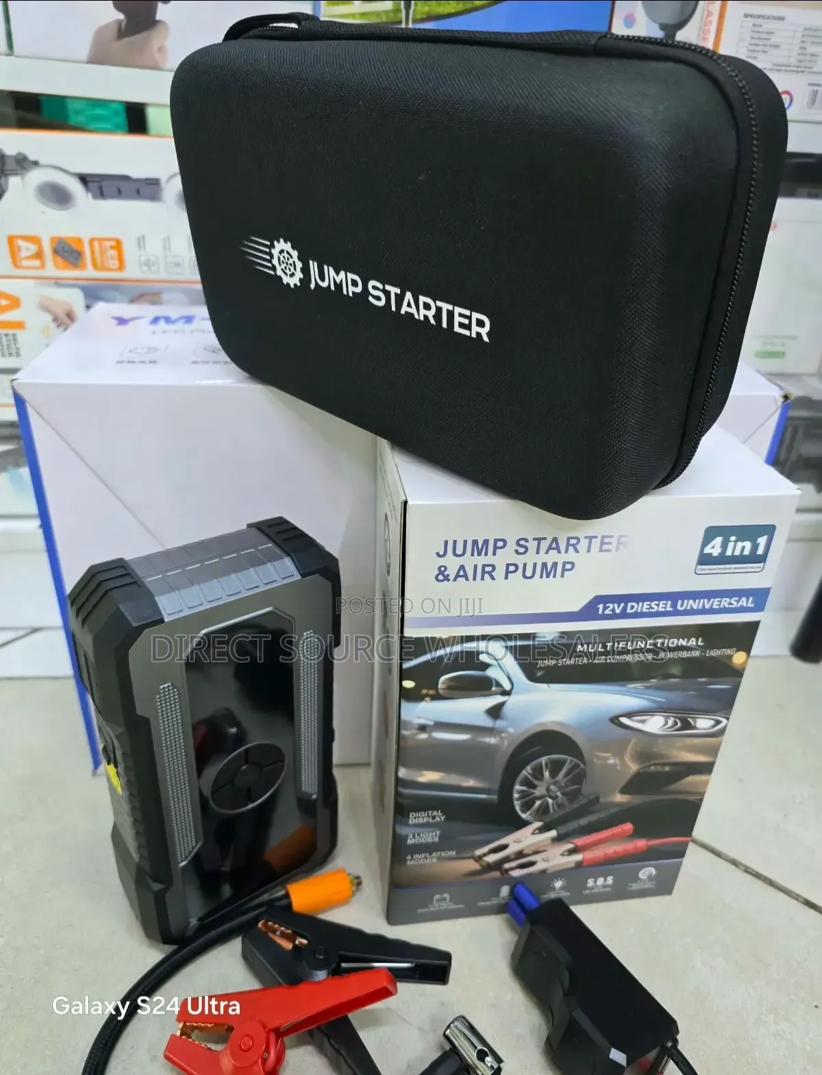Powerful 12V Car Starter With Air Compressor & Charger Hi