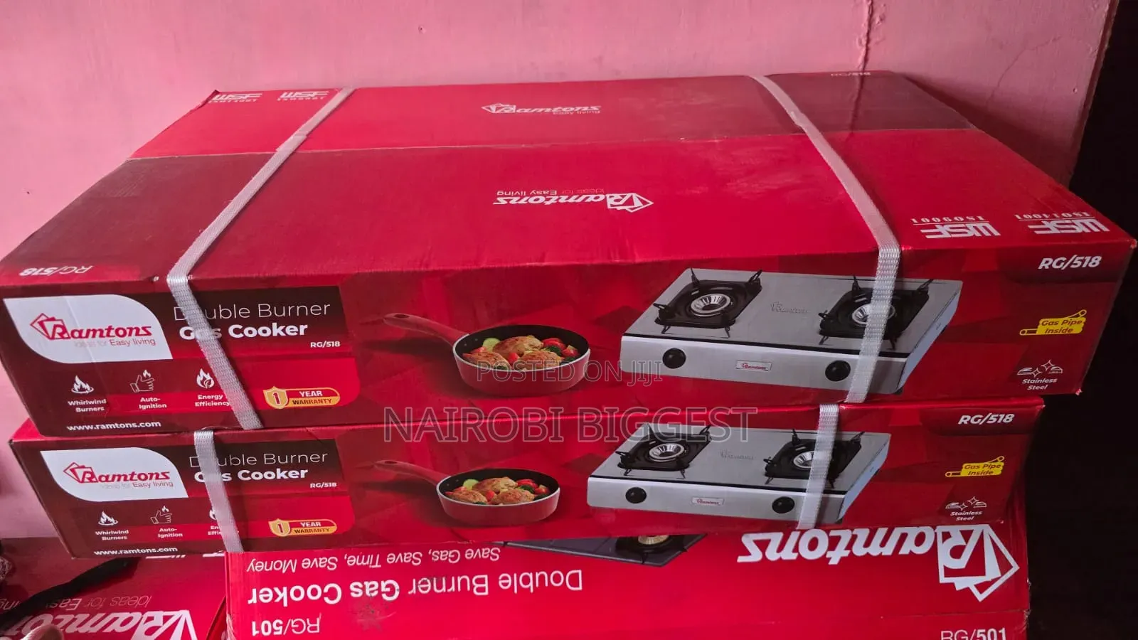 Ramtons RG/518 - 2 Burner Gas Cooker- Stainless Steel- Silver