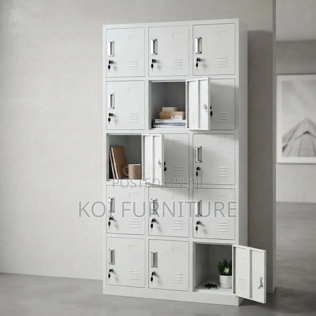Office Cabinet; 15 Drawers Stainless Executive High Cabinet