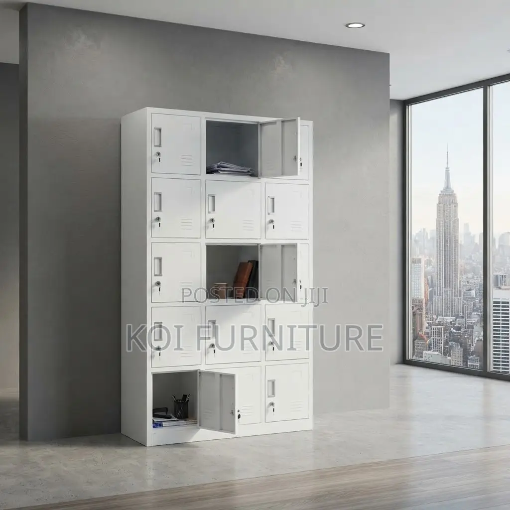 Office Cabinet; 15 Drawers Stainless Executive High Cabinet