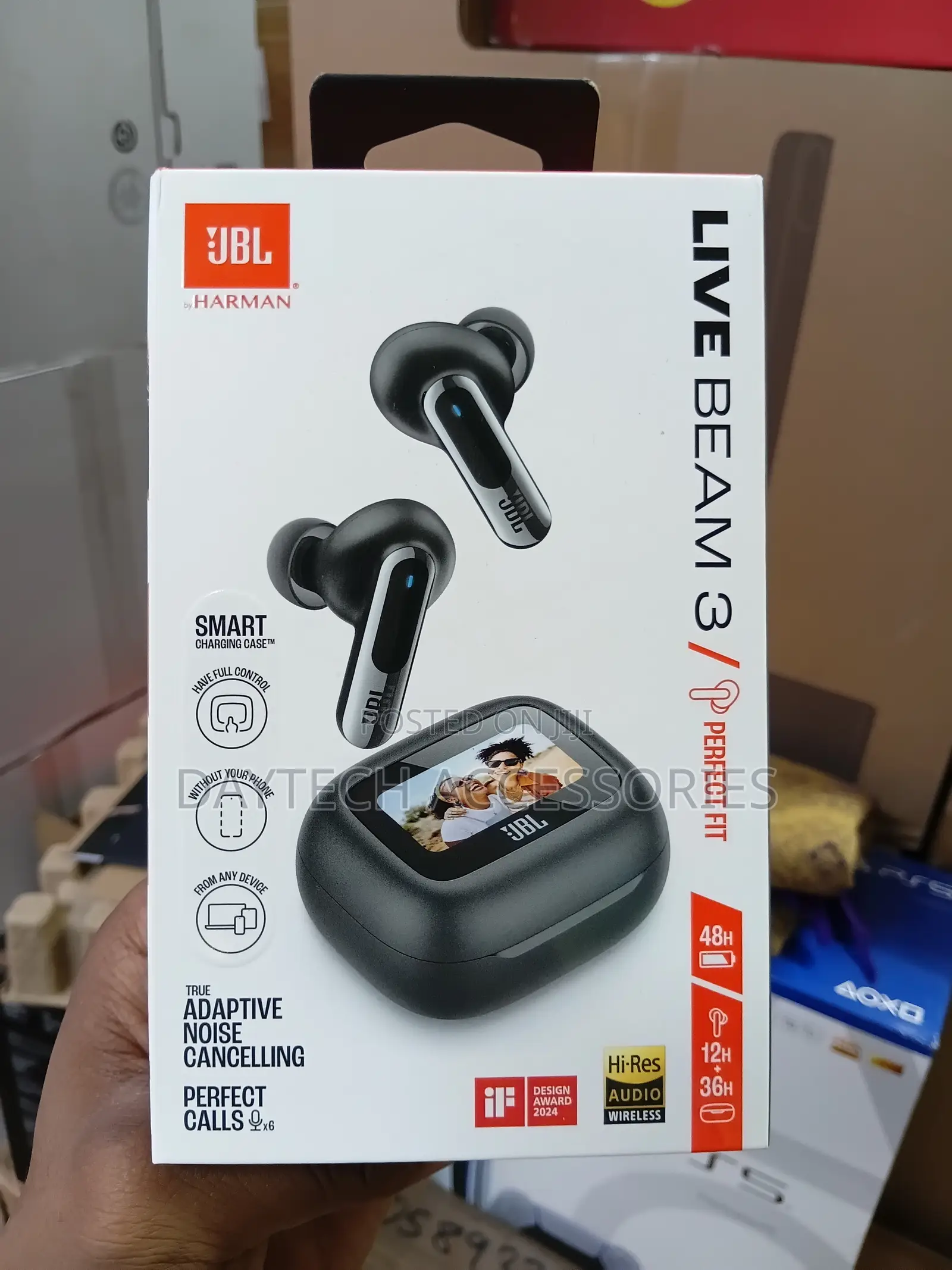 JBL Live Beam 3 True Wireless Noise Cancelling Earbuds - Black