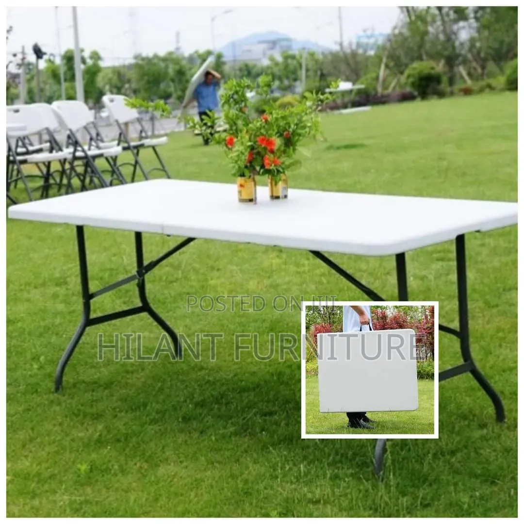 Heavy-Duty White Foldable Table