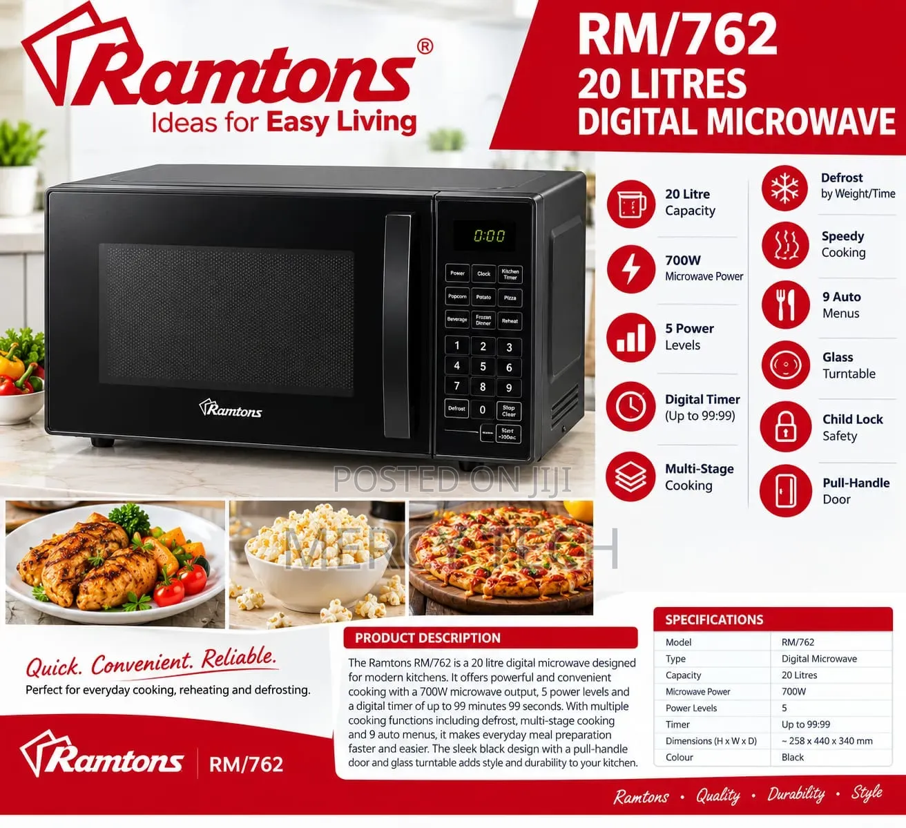 Ramtons RM/762 20L Digital Microwave