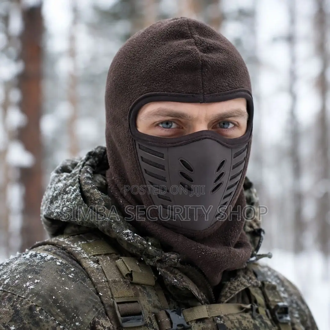 Full Face Mask Balaclava for Motorcycle Rider With Air Filter BROWN