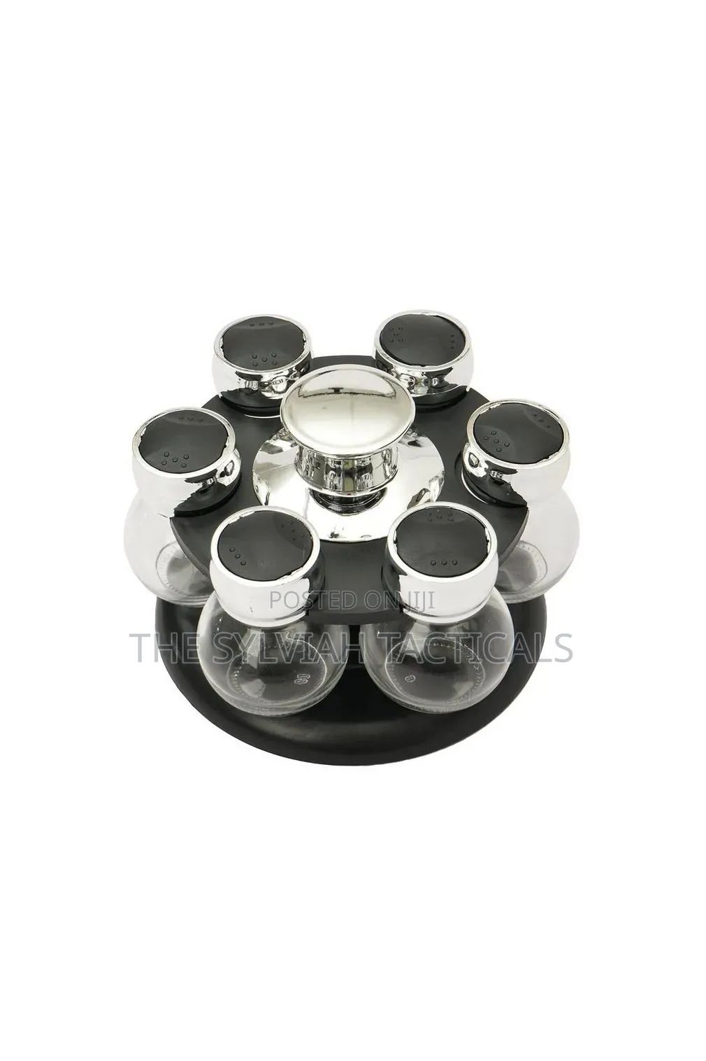 *Revolving Spice Rack | Glass Jar Bottles Set of 6 | Spice Jars