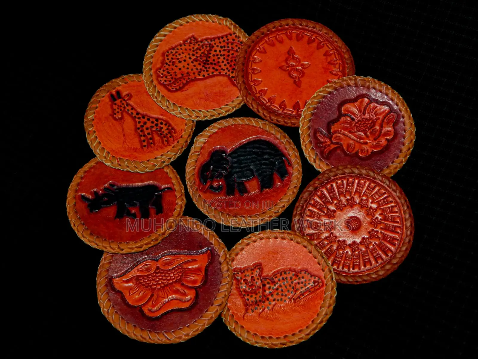Premium Leather Coaster Mats