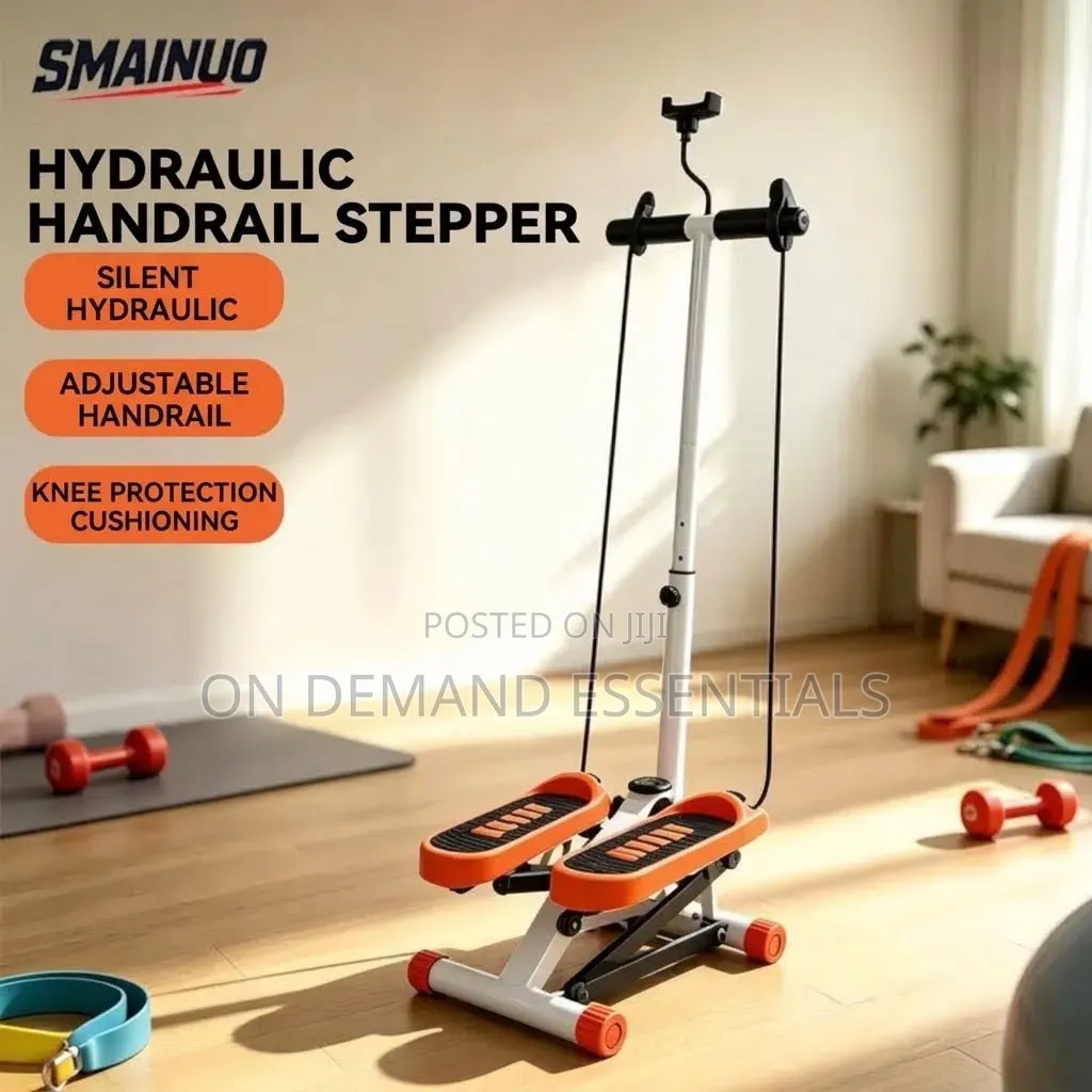 2-in-1 Silent Hydraulic Stair Stepper/Cardio Training Fitness Stepper