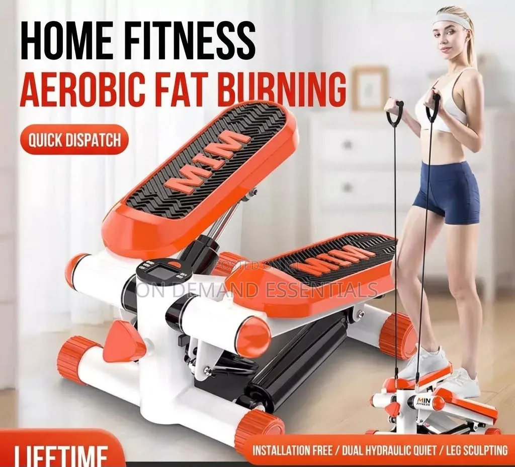 2-in-1 Silent Hydraulic Stair Stepper/Cardio Training Fitness Stepper