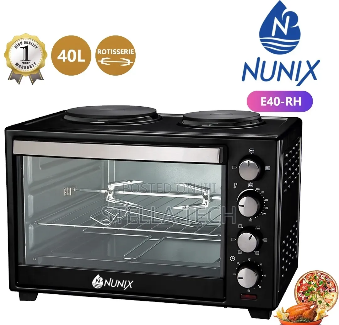Nunix 4 Knob Settings 40 Litres Electric Rotisserie Oven