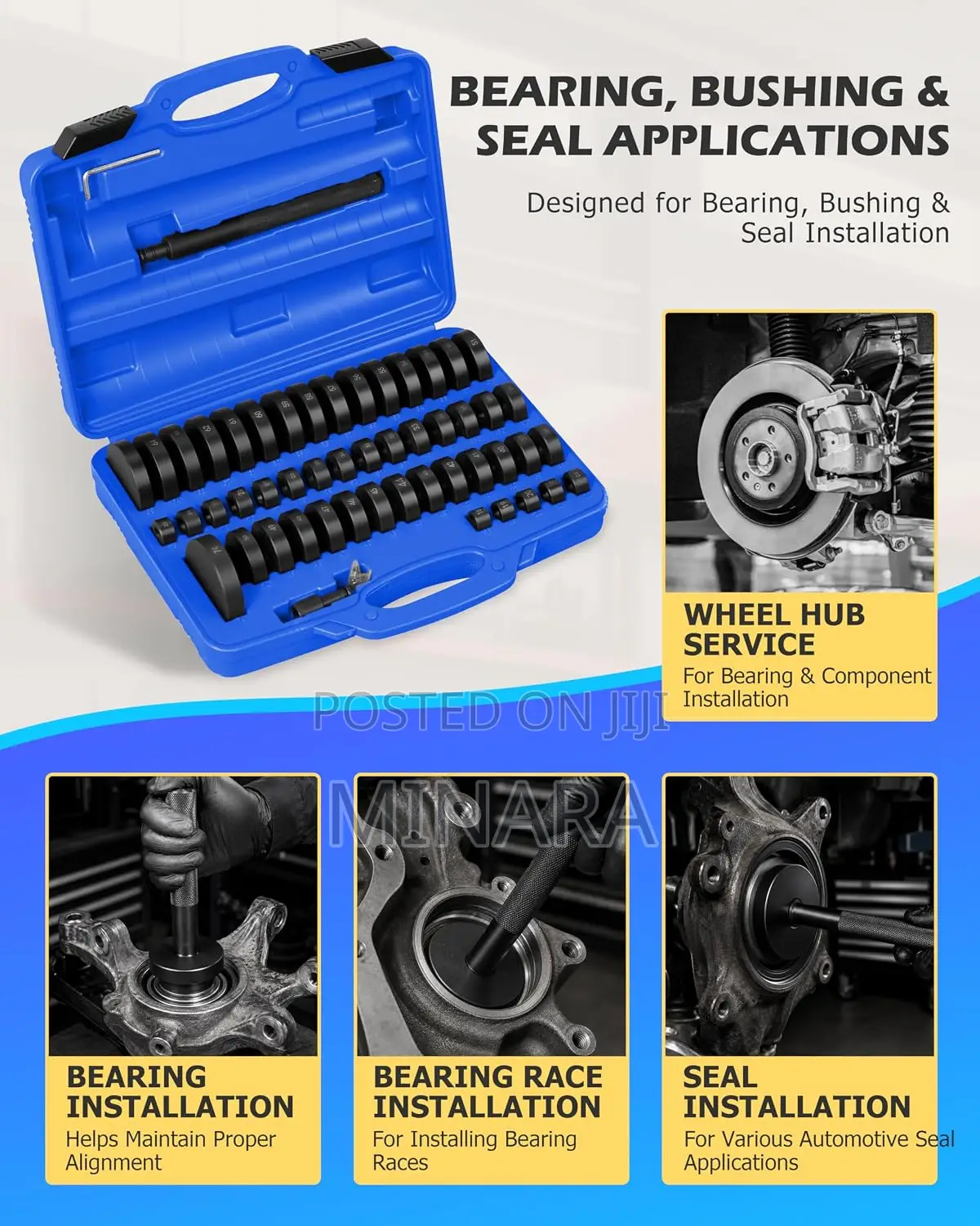 52 Pcs, Bearing Race and Seal Driver, Installer, Press Tool Kit