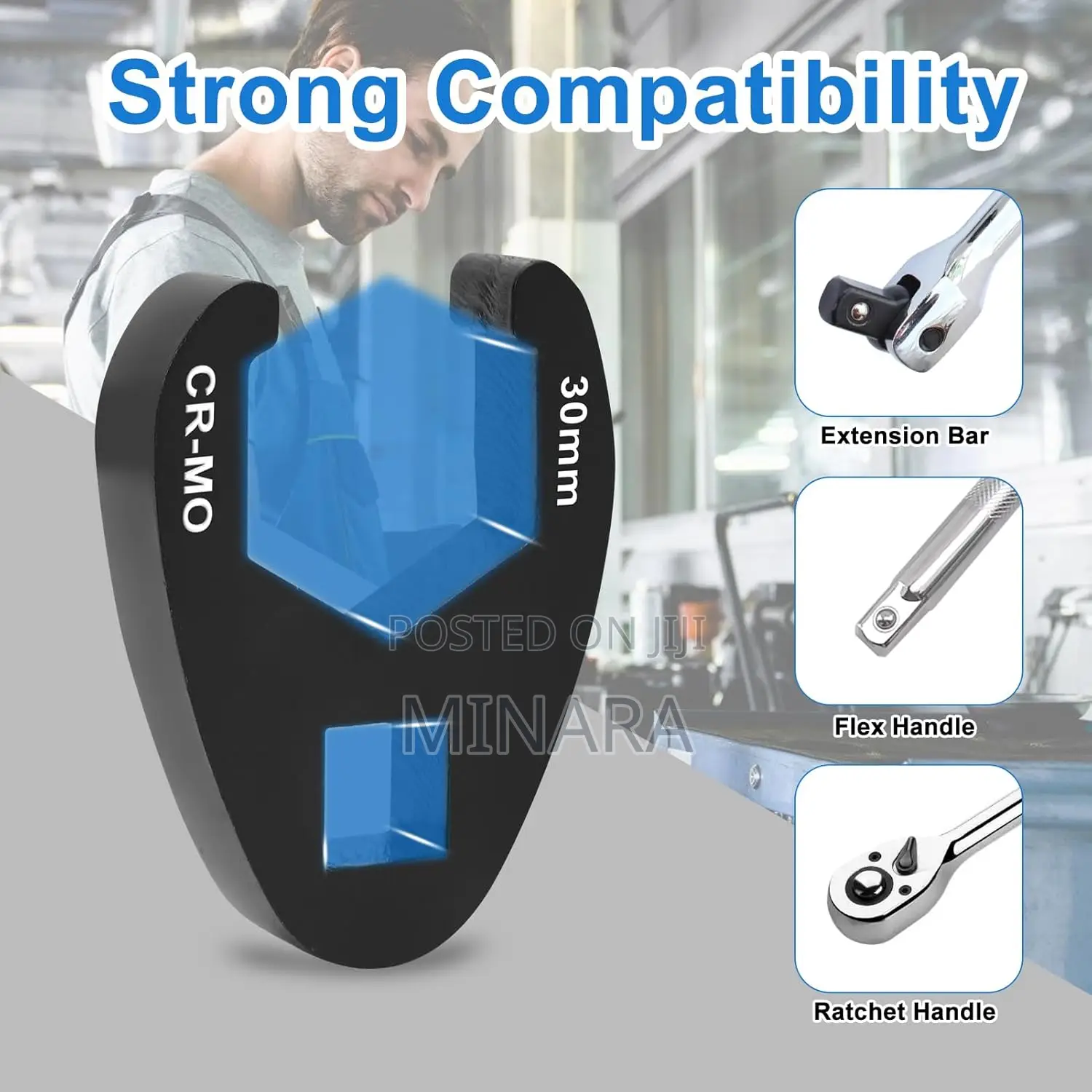 19 Pcs, Crows Foot Spanner Set,8-32mm Crowfoot Flare Nut Wrench Kit