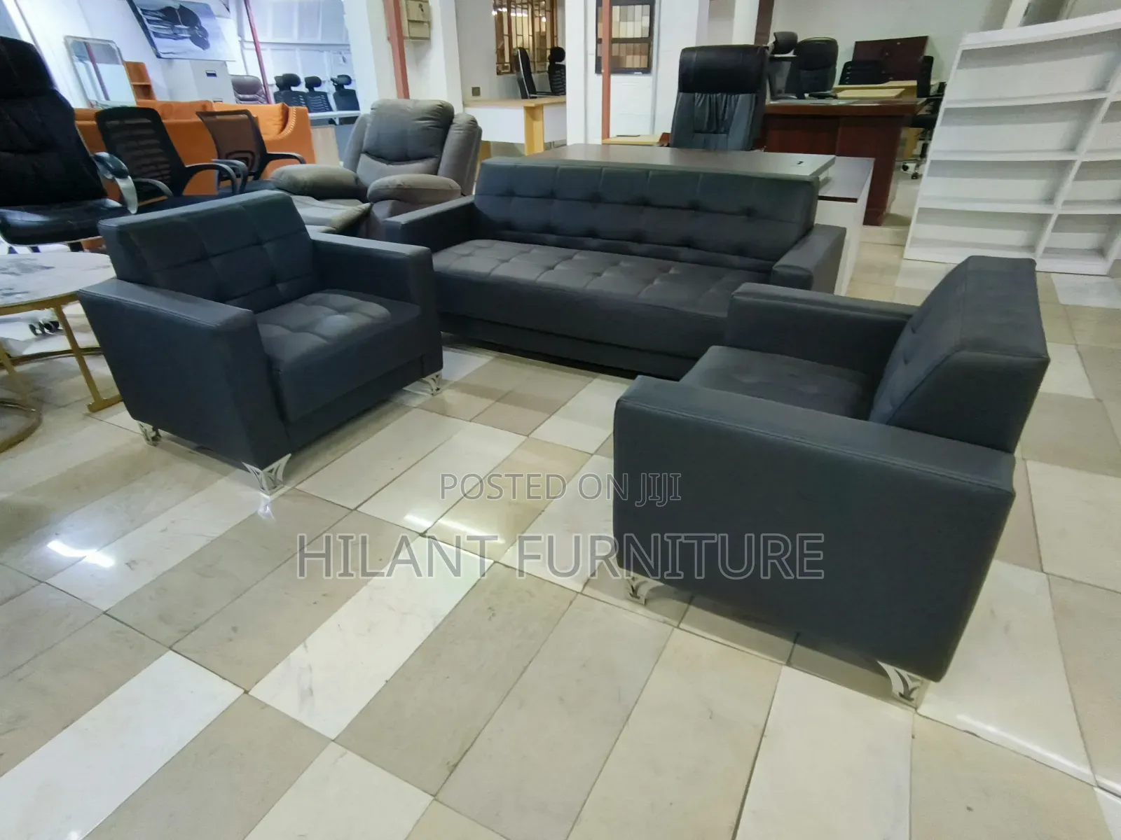 Premium Leather Executive Office Sofa 3+1+1