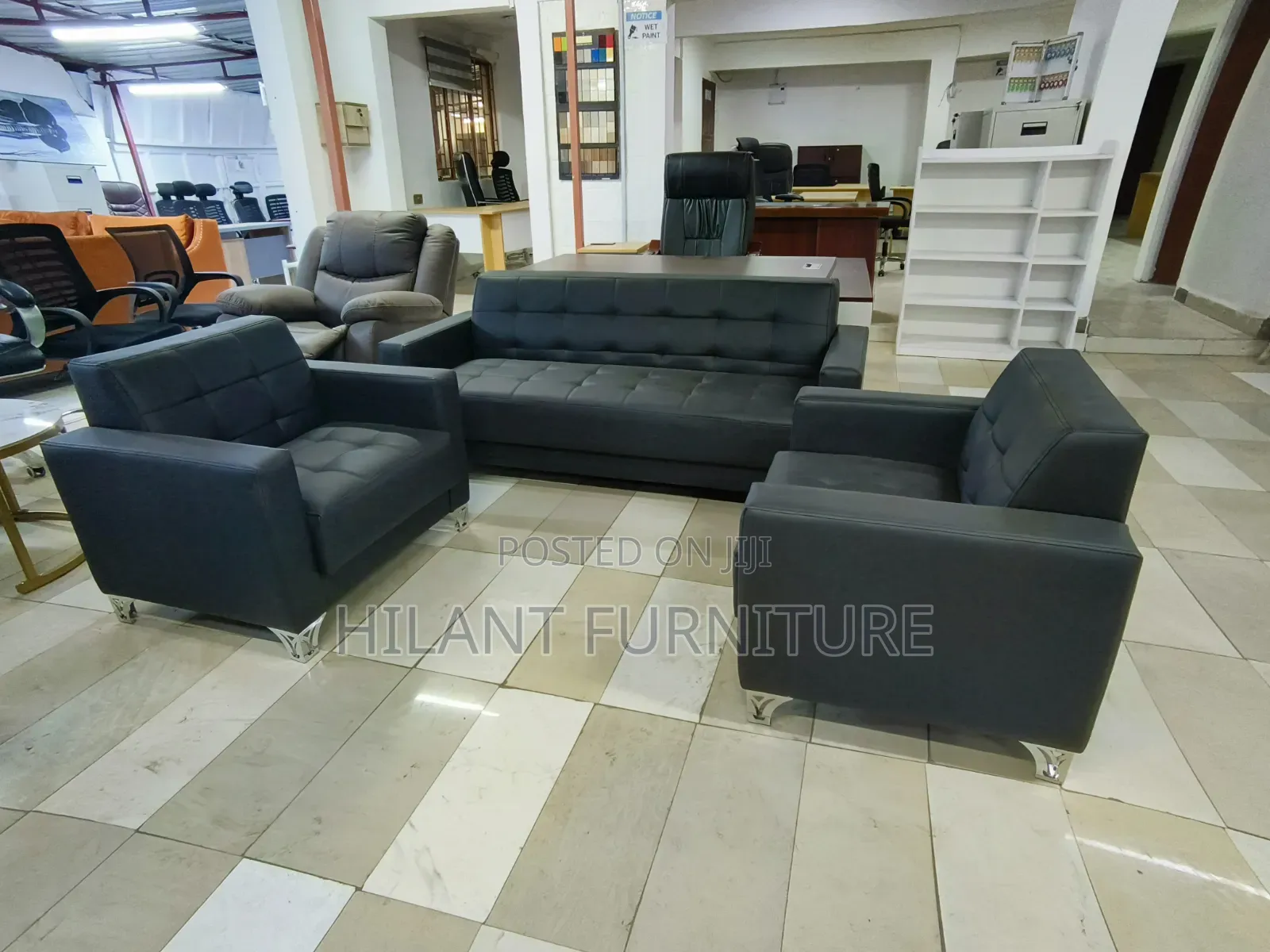 Premium Leather Executive Office Sofa 3+1+1