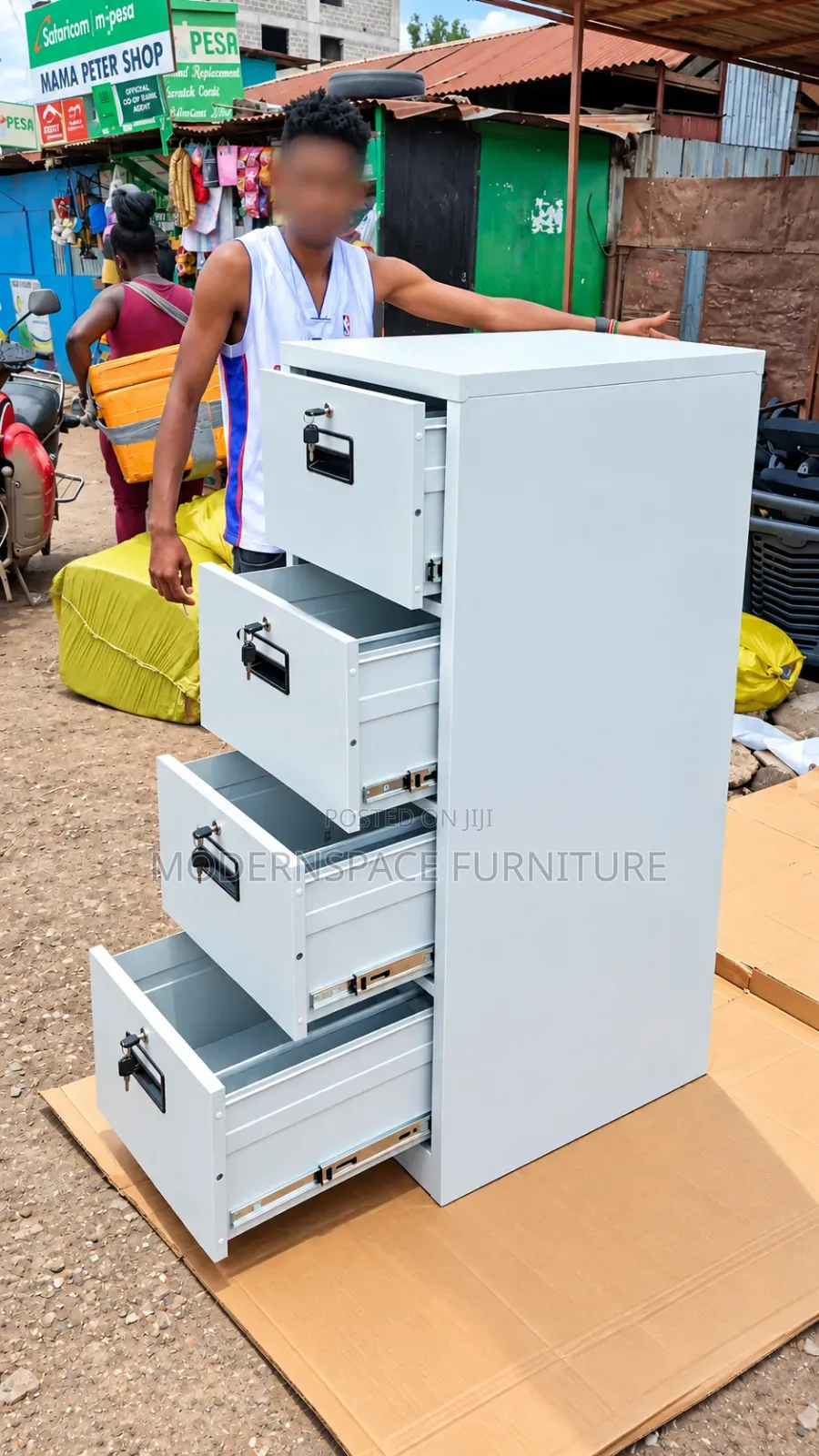 4 Drawer Metal Filing Cabinet With Lock