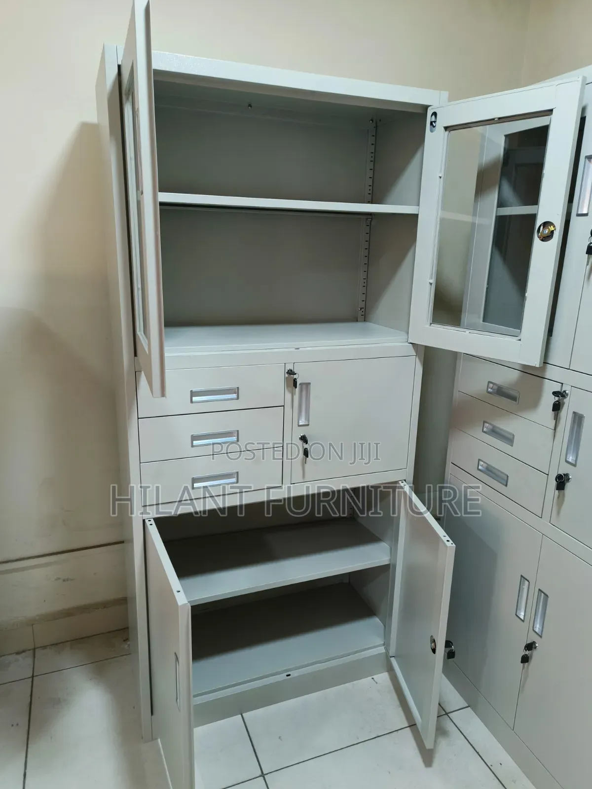 Half Glass Steel File Cabinet.