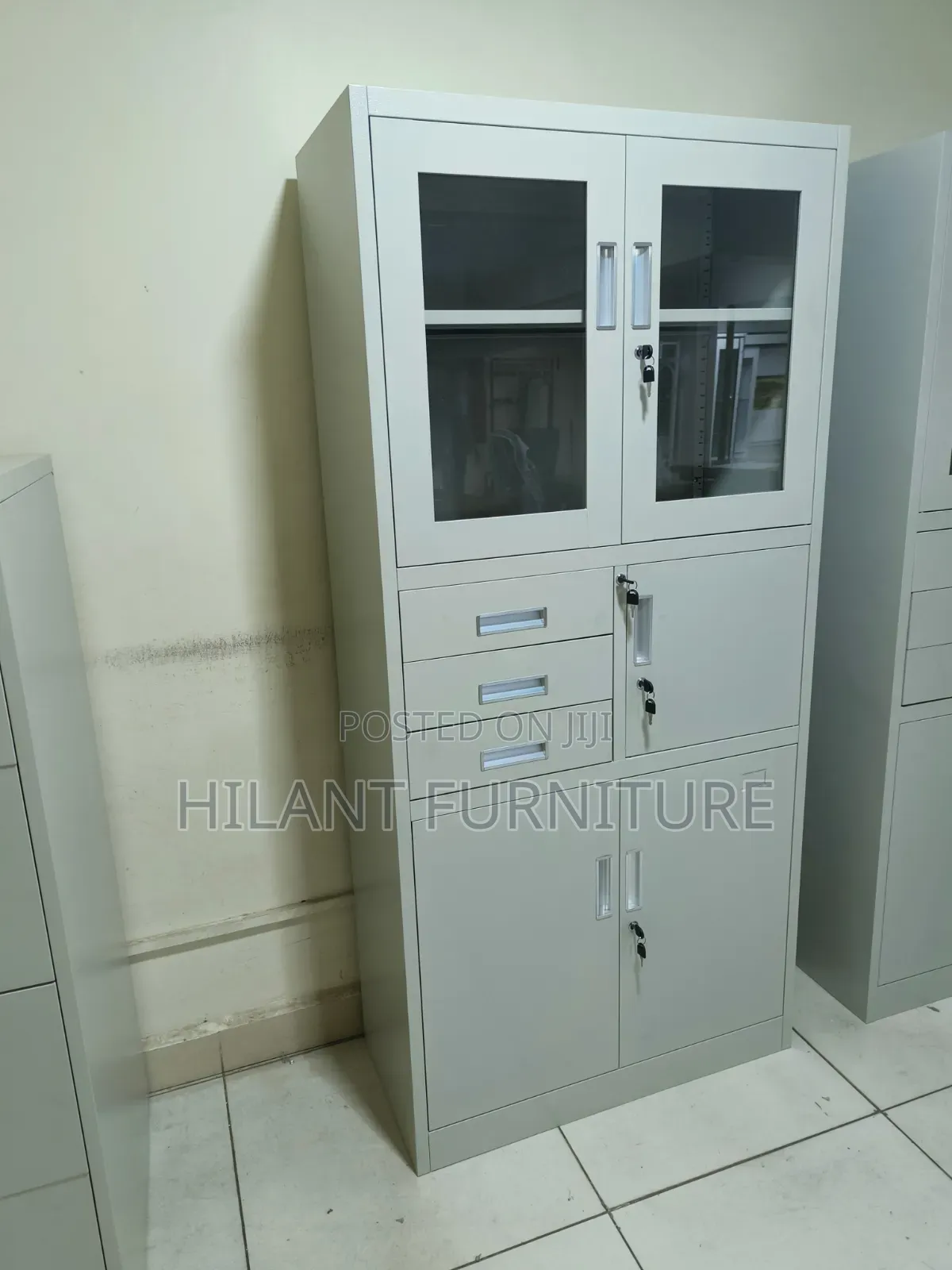 Half Glass Steel File Cabinet.