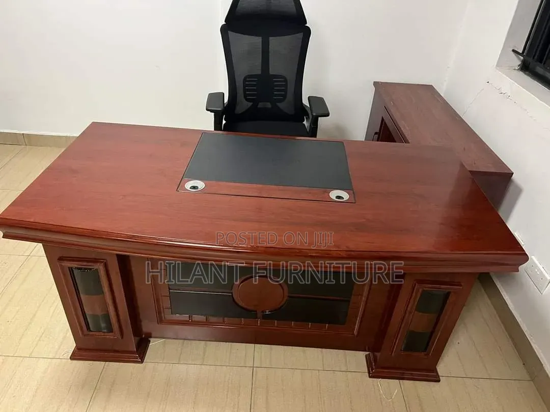 Mahogany 1.6m Executive Office Chair With Movable Pedestals