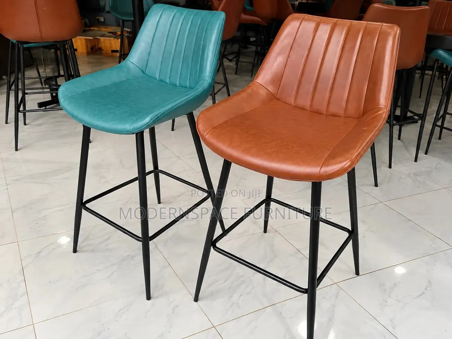 Brown Leather Bar Stools